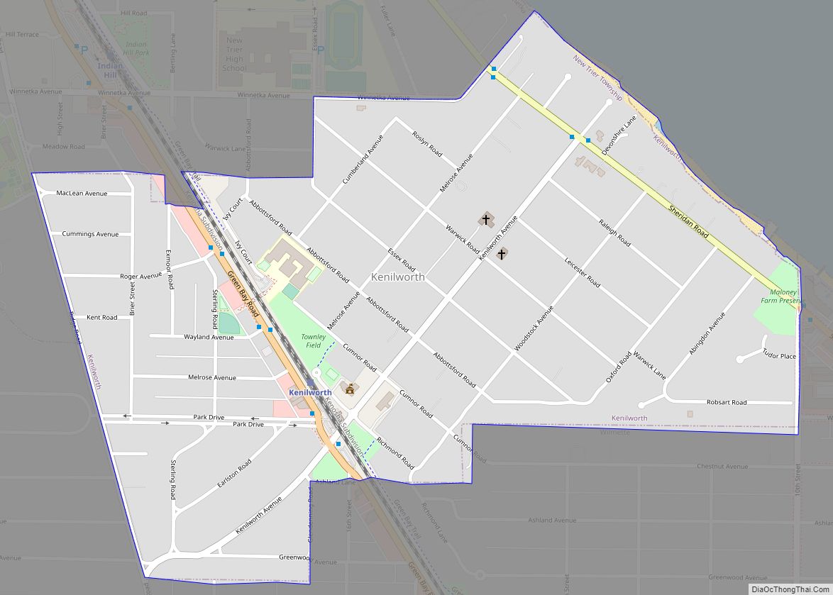 Map of Kenilworth village