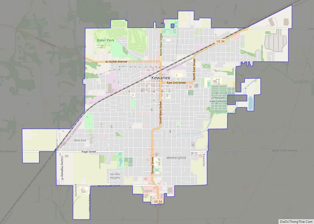 Map of Kewanee city