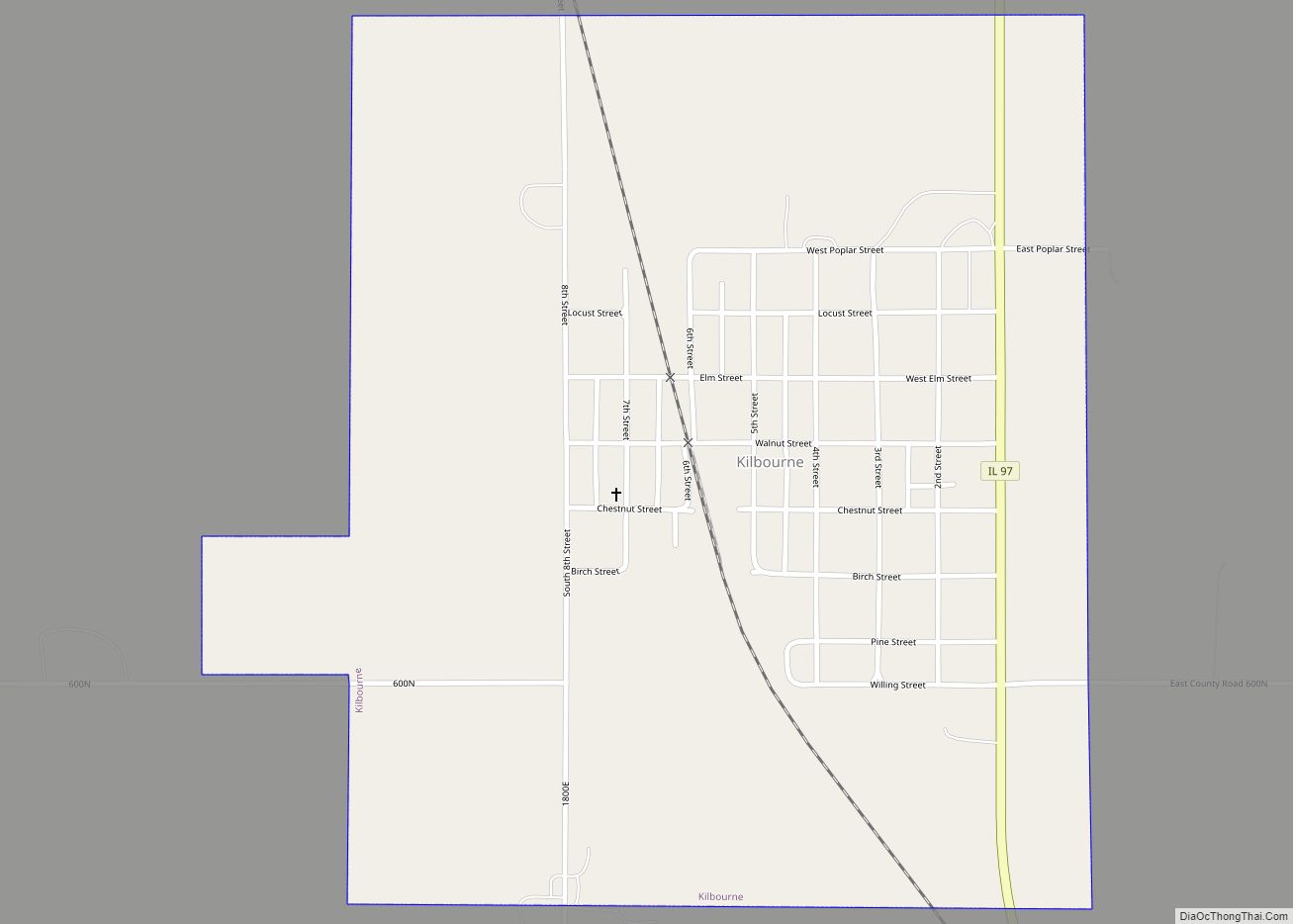 Map of Kilbourne village, Illinois