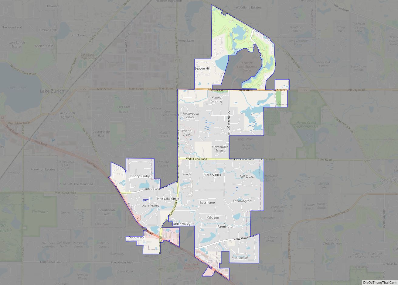 Map of Kildeer village