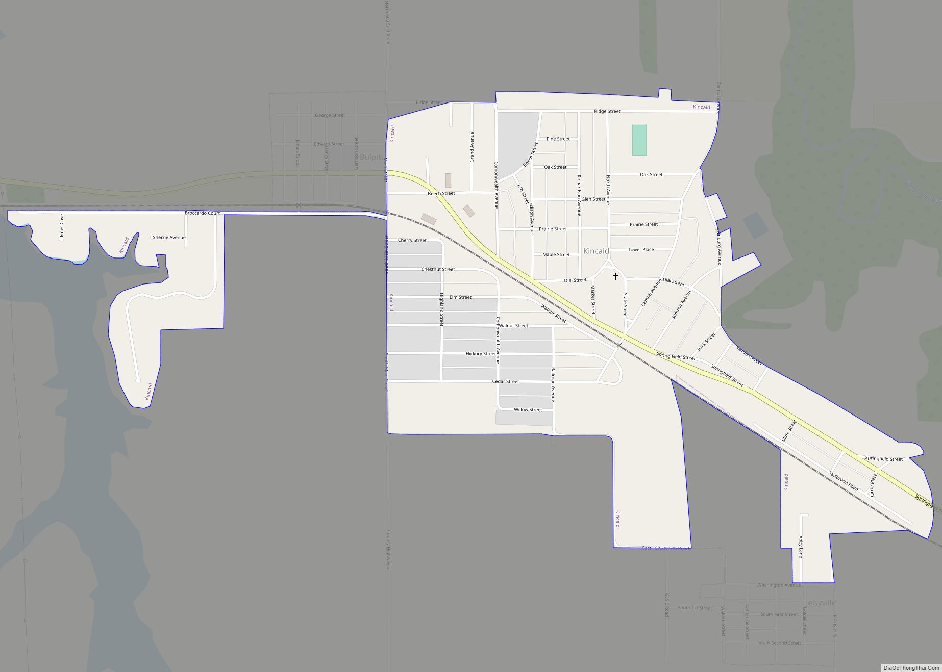 Map of Kincaid village, Illinois