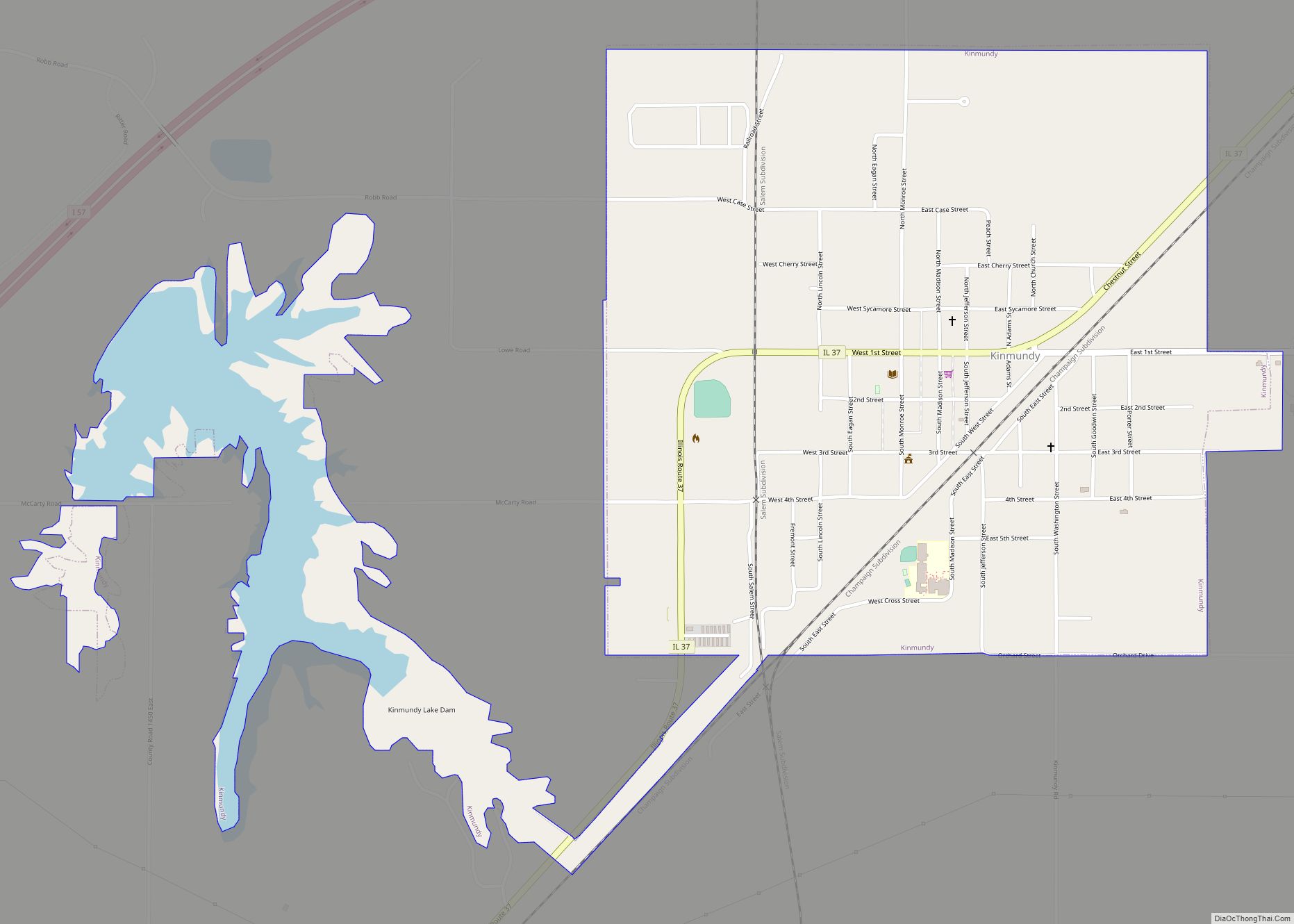 Map of Kinmundy city