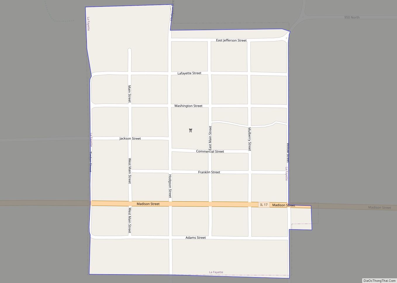 Map of La Fayette village, Illinois