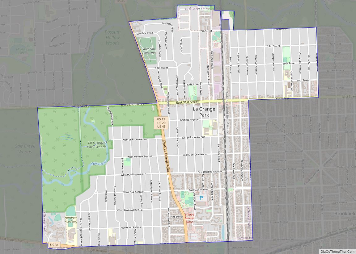 Map of La Grange Park village