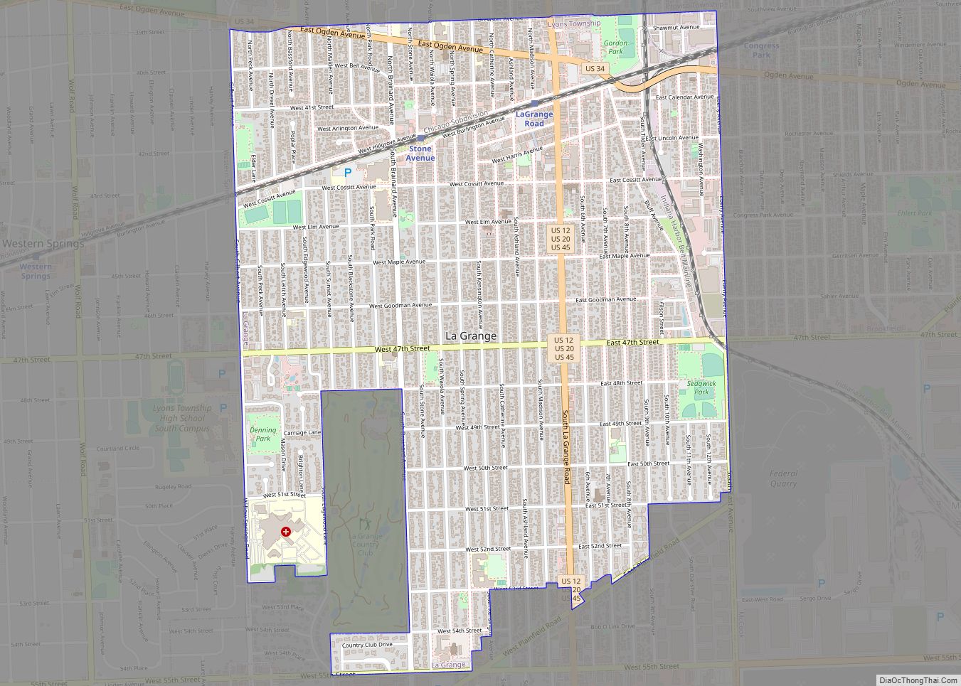 Map of La Grange village