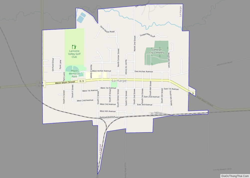 Map of La Harpe city