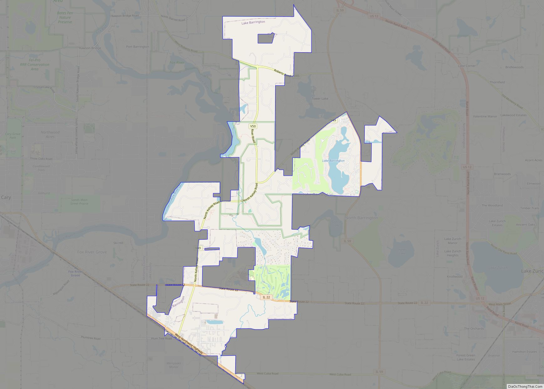 Map of Lake Barrington village