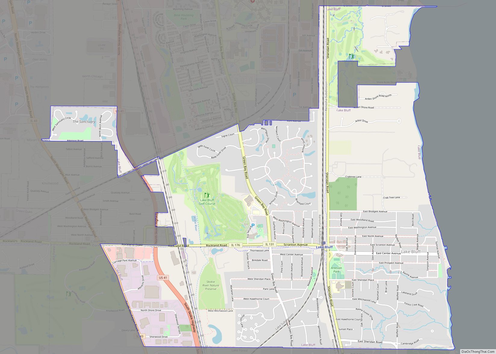 Map of Lake Bluff village