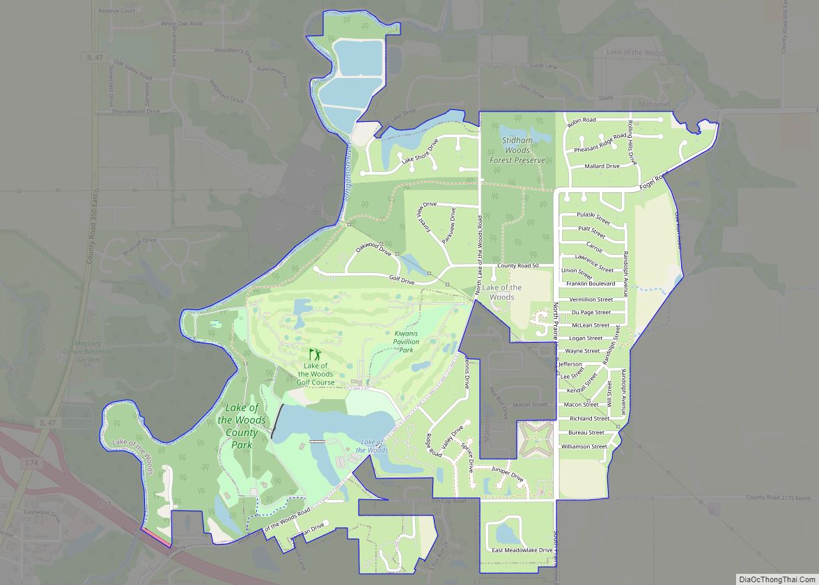 Map of Lake of the Woods CDP, Illinois