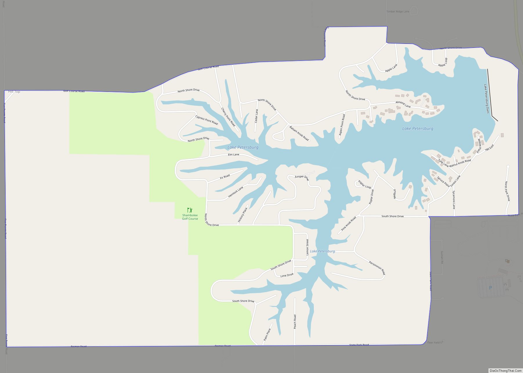 Map of Lake Petersburg CDP