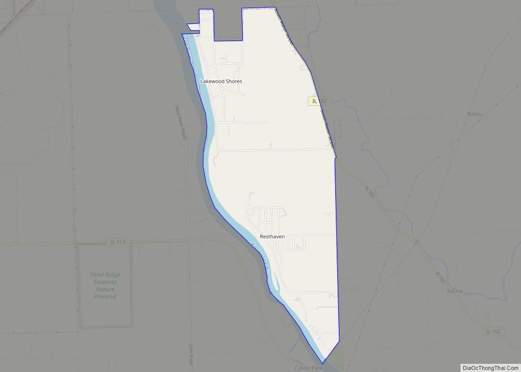 Map of Lakewood Shores CDP