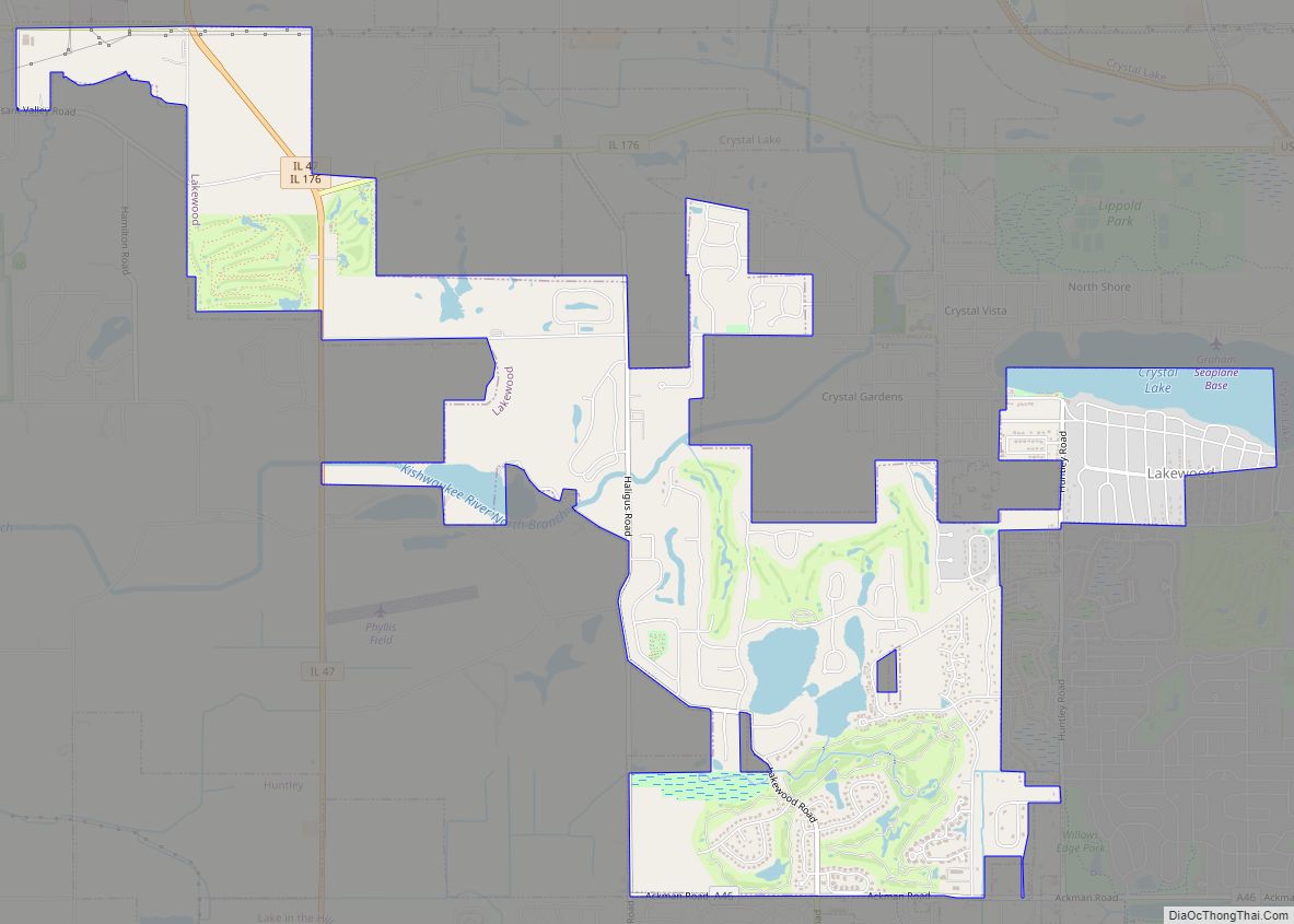 Map of Lakewood village, Illinois