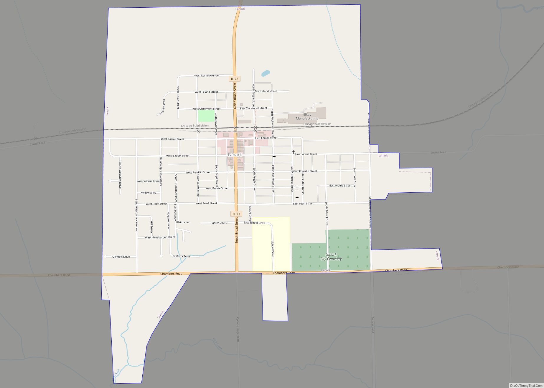 Map of Lanark city