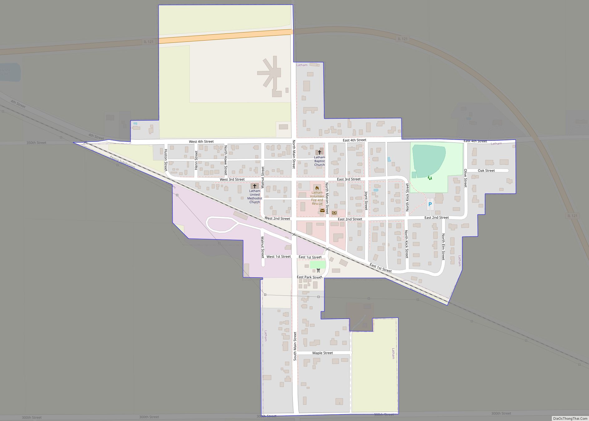 Map of Latham village, Illinois