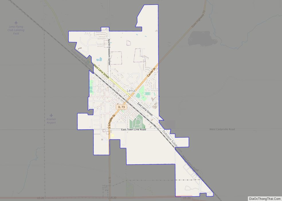 Map of Lena village, Illinois