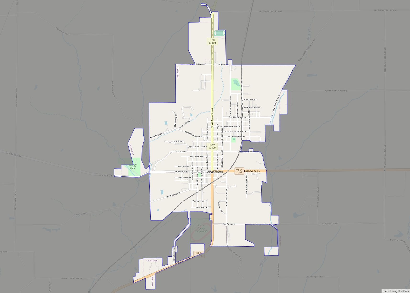 Map of Lewistown city