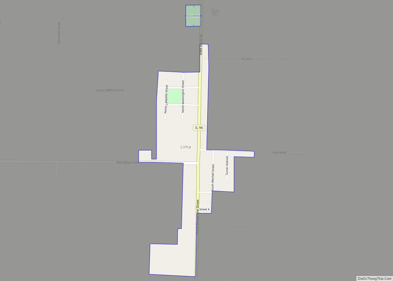 Map of Lima village, Illinois