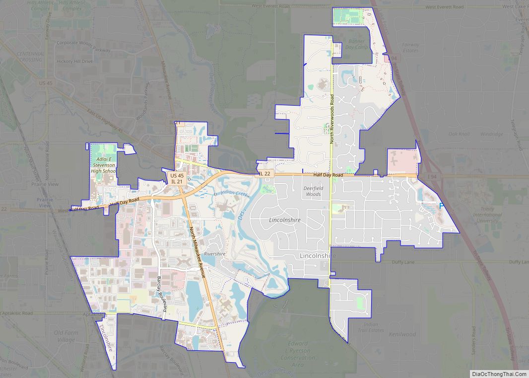 Map of Lincolnshire village