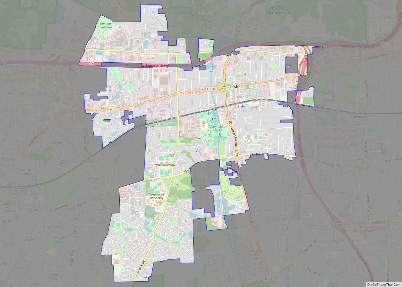 Map of Lisle village