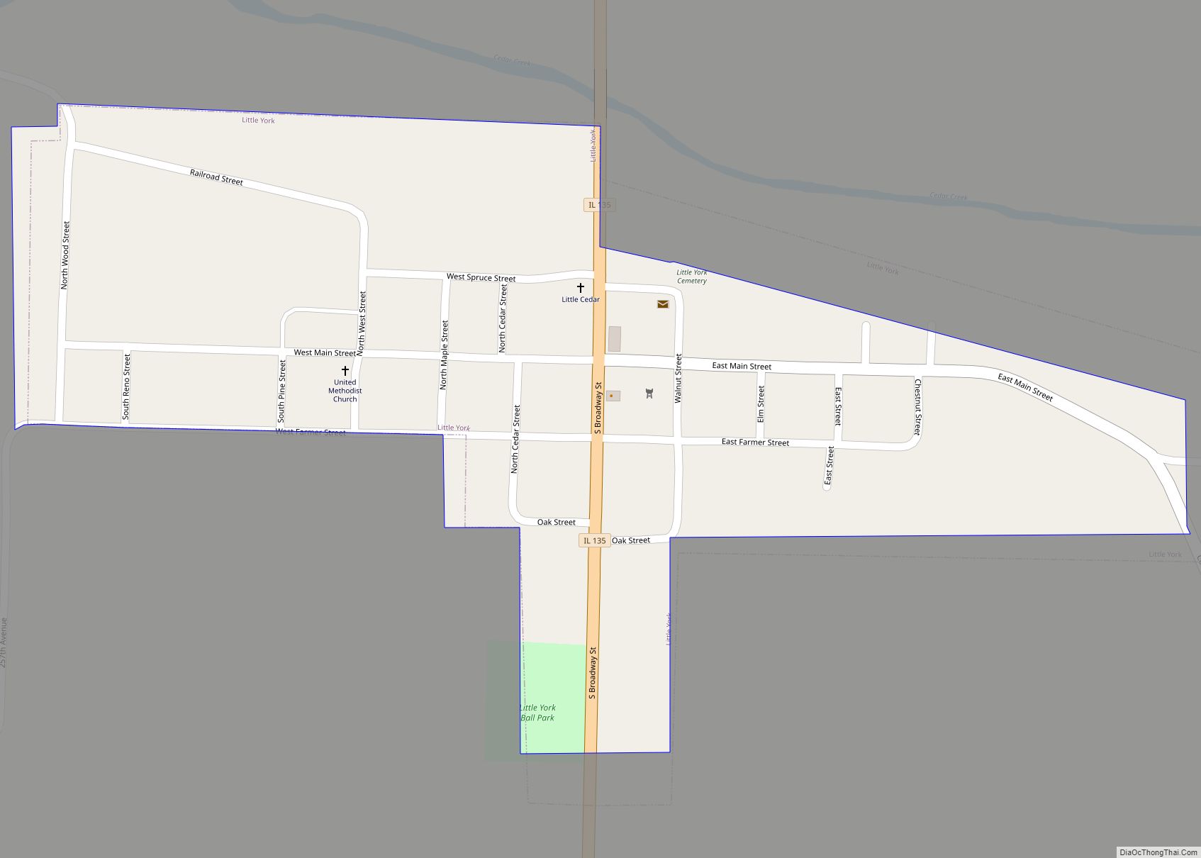 Map of Little York village, Illinois