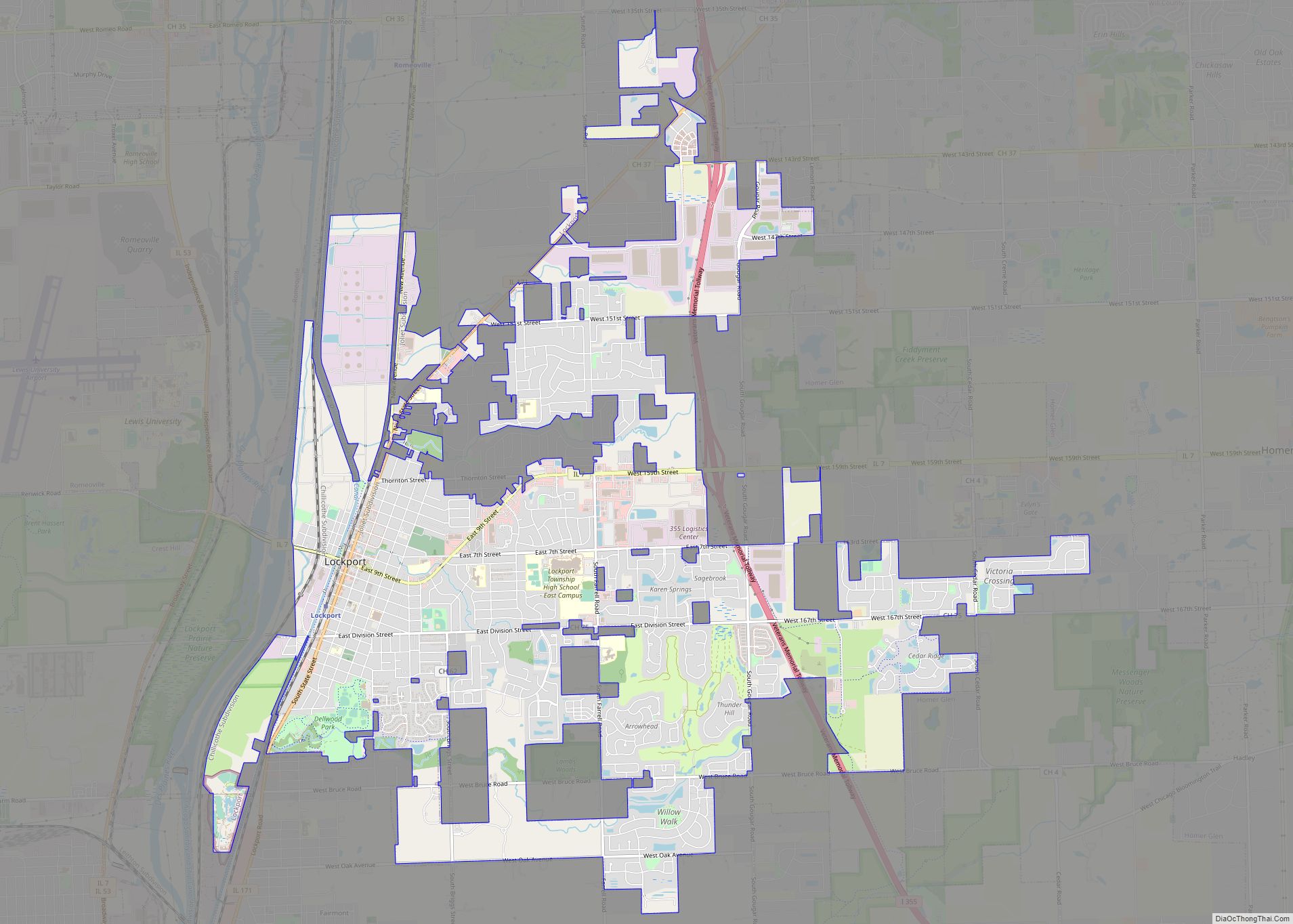 Map of Lockport city