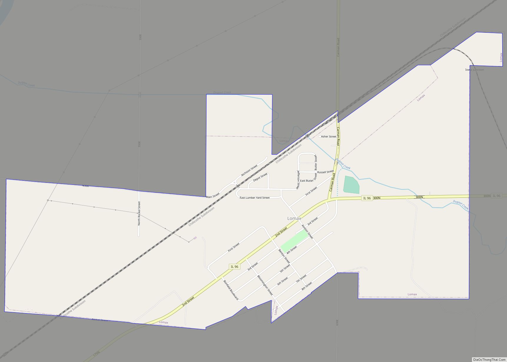 Map of Lomax village