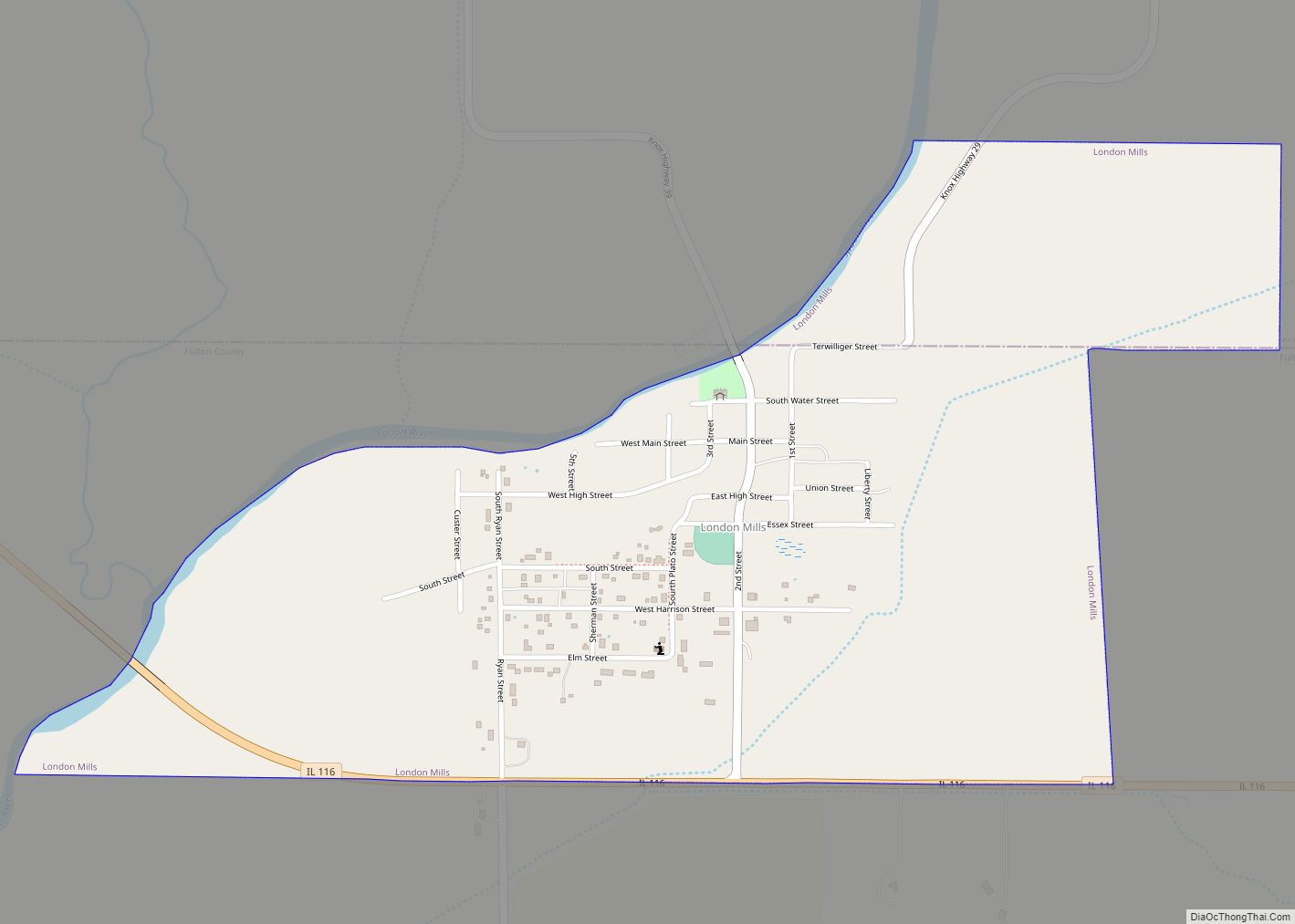 Map of London Mills village