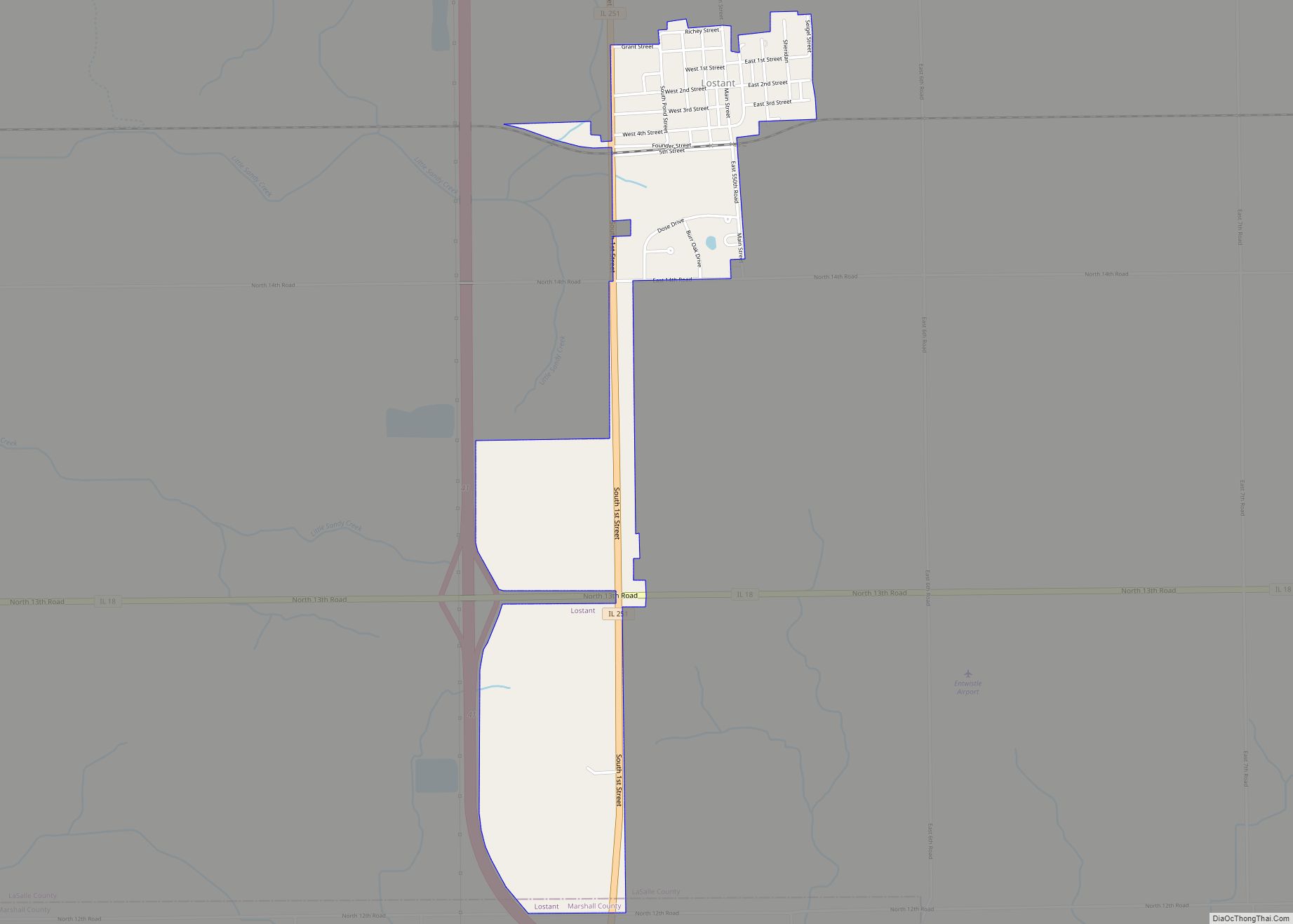 Map of Lostant village