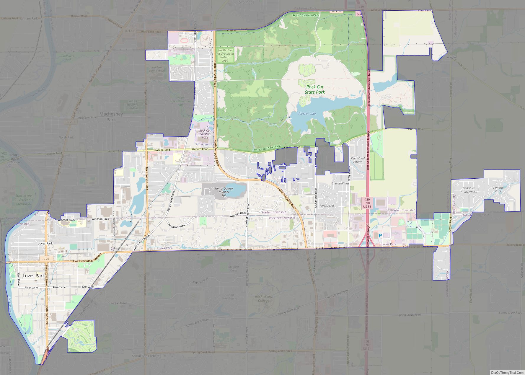 Map of Loves Park city