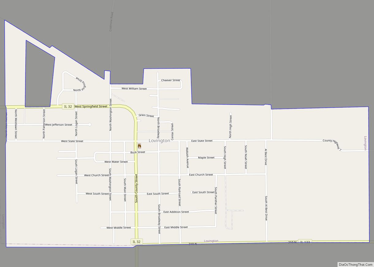 Map of Lovington village