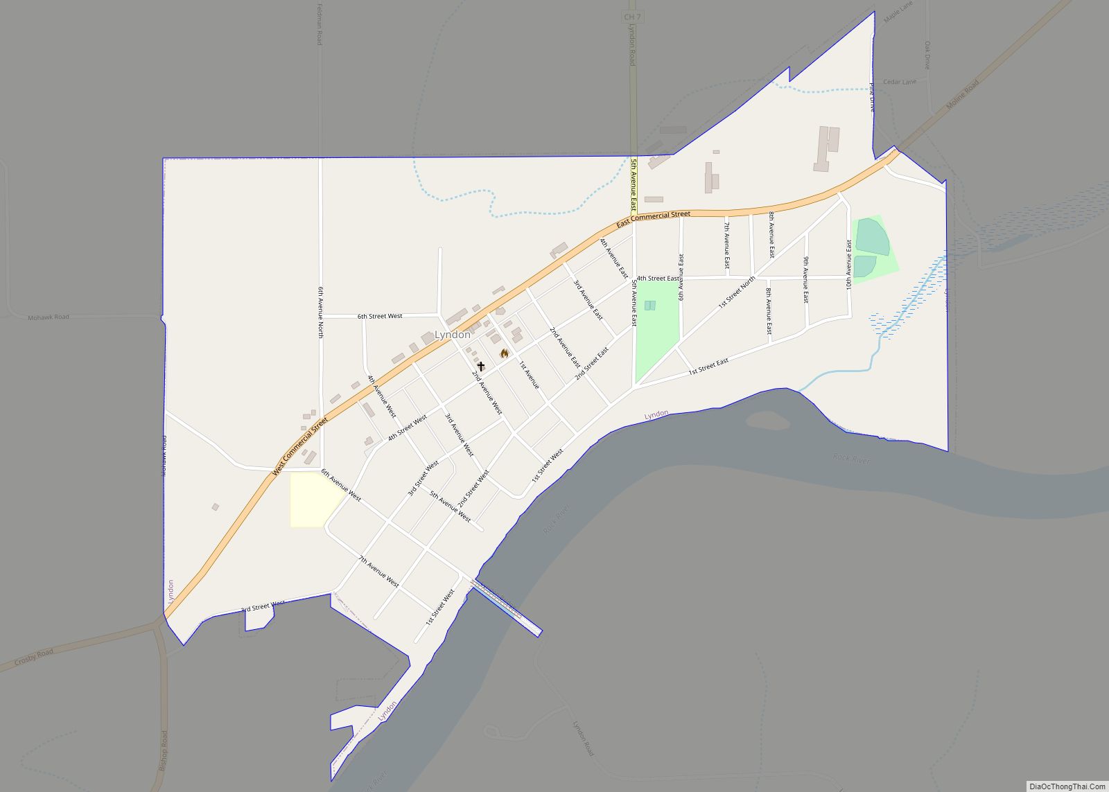 Map of Lyndon village