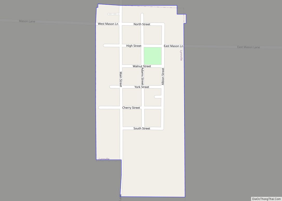 Map of Lynnville village, Illinois