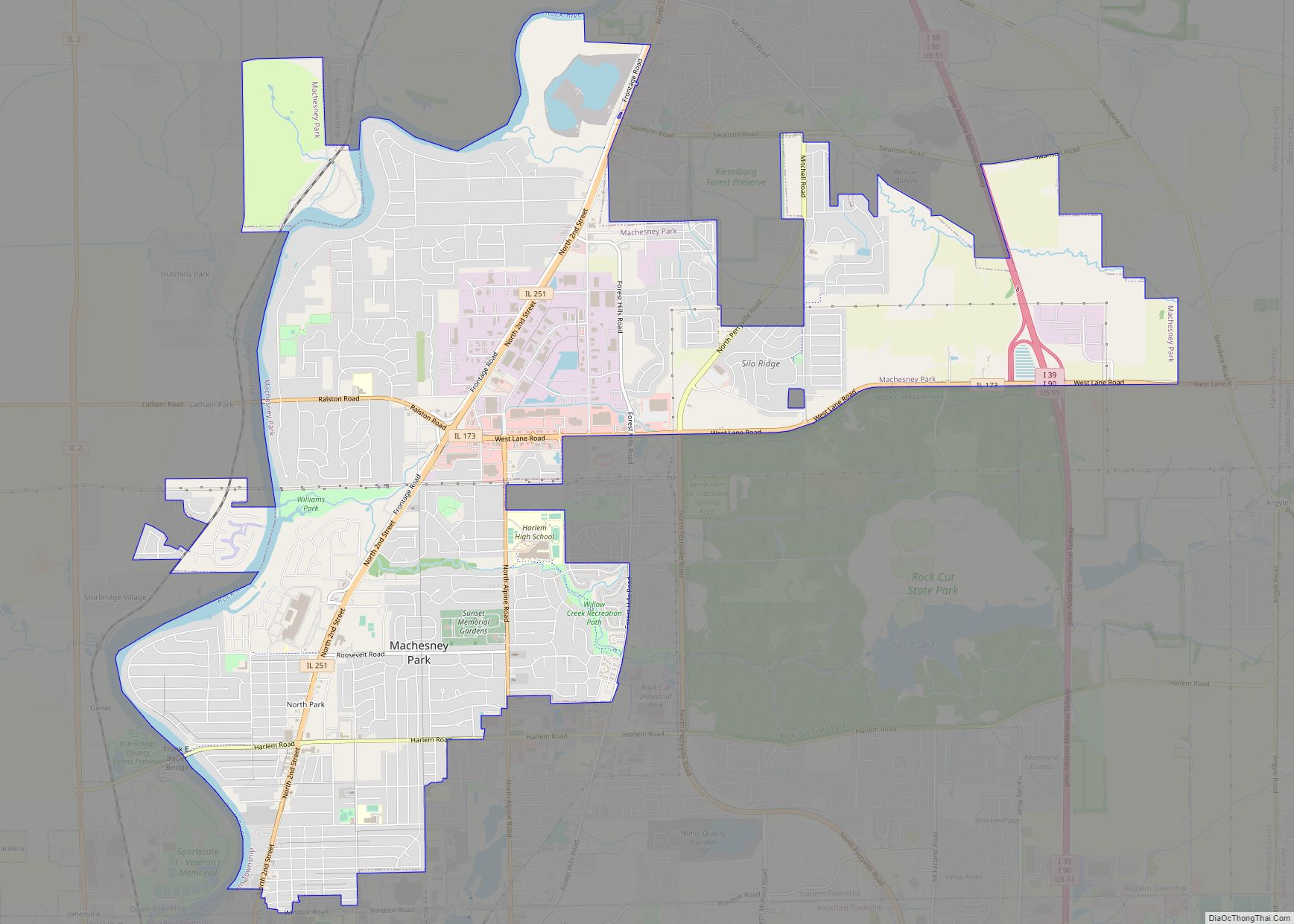 Map of Machesney Park village