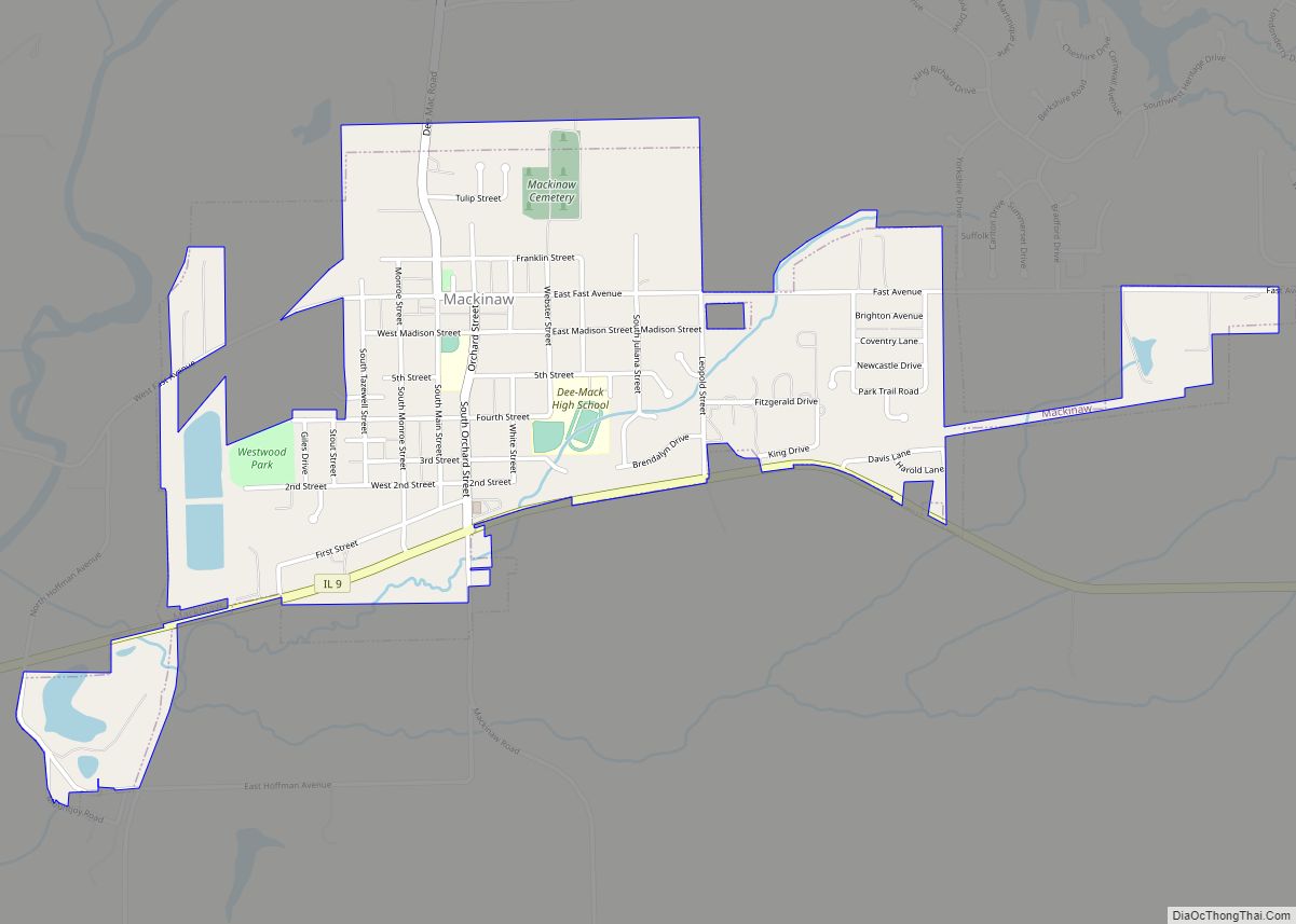 Map of Mackinaw village