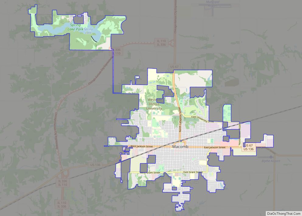 Map of Macomb city