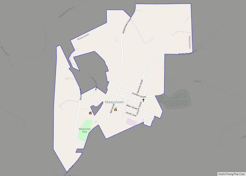 Map of Maeystown village