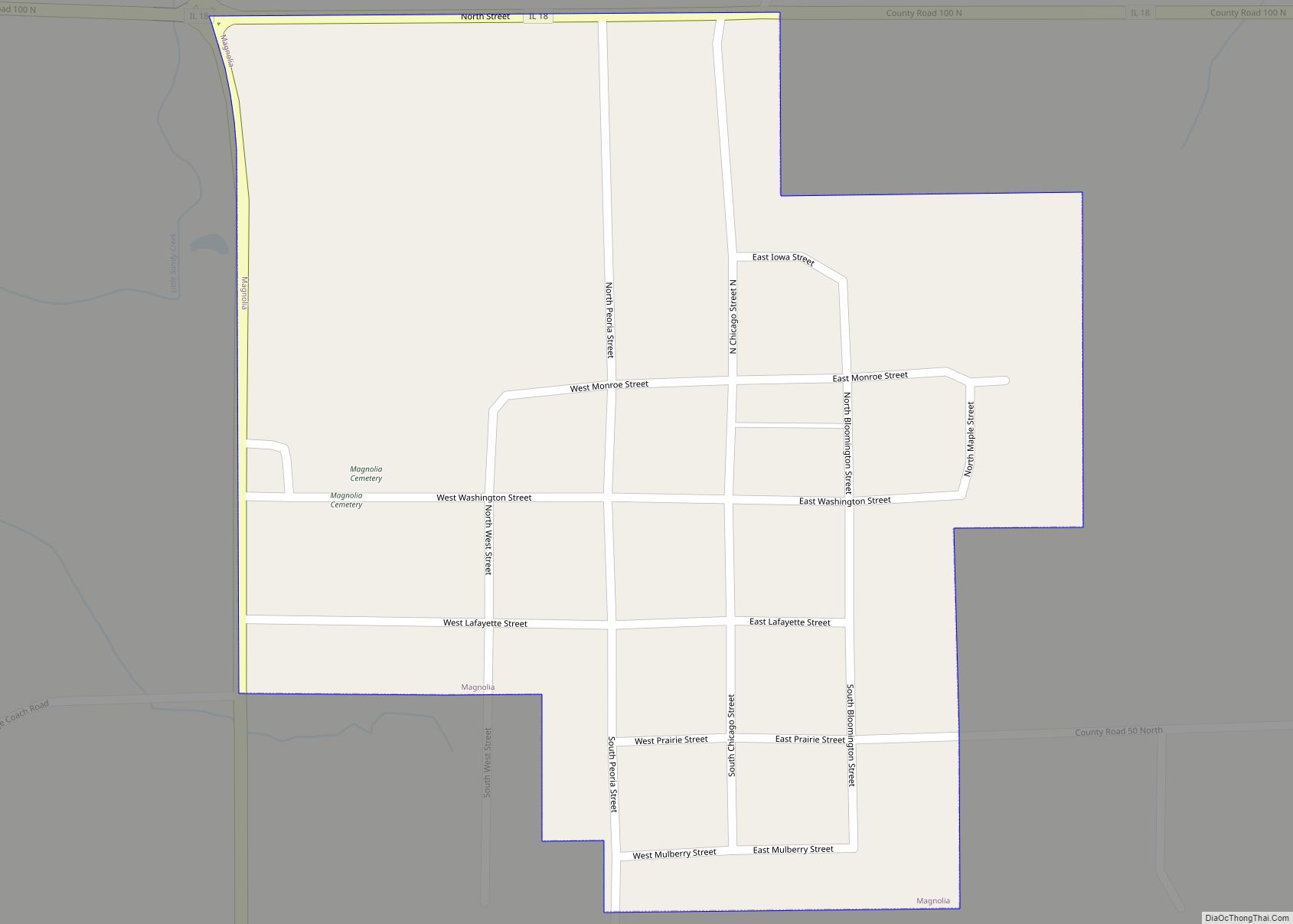 Map of Magnolia village, Illinois