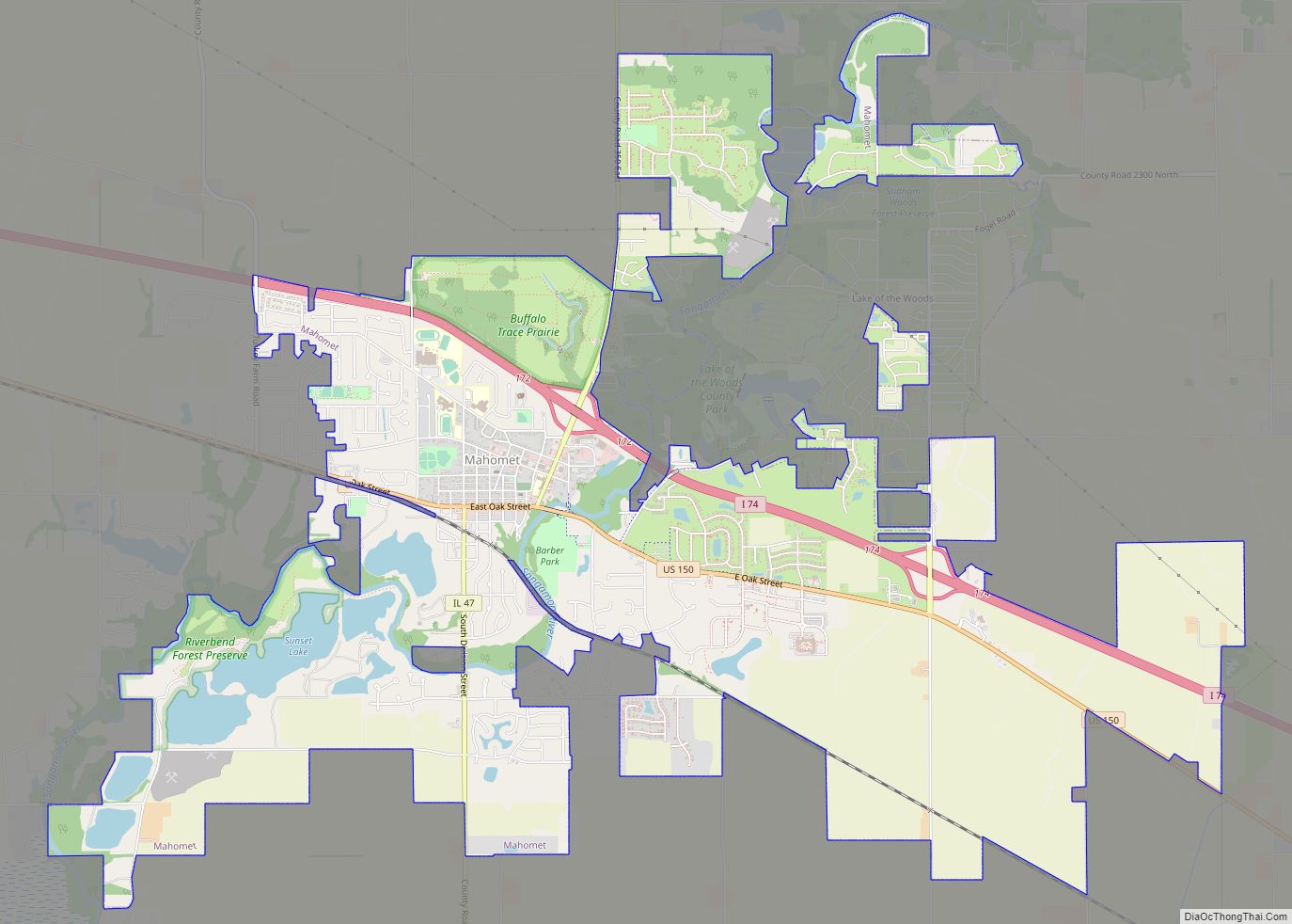 Map of Mahomet village