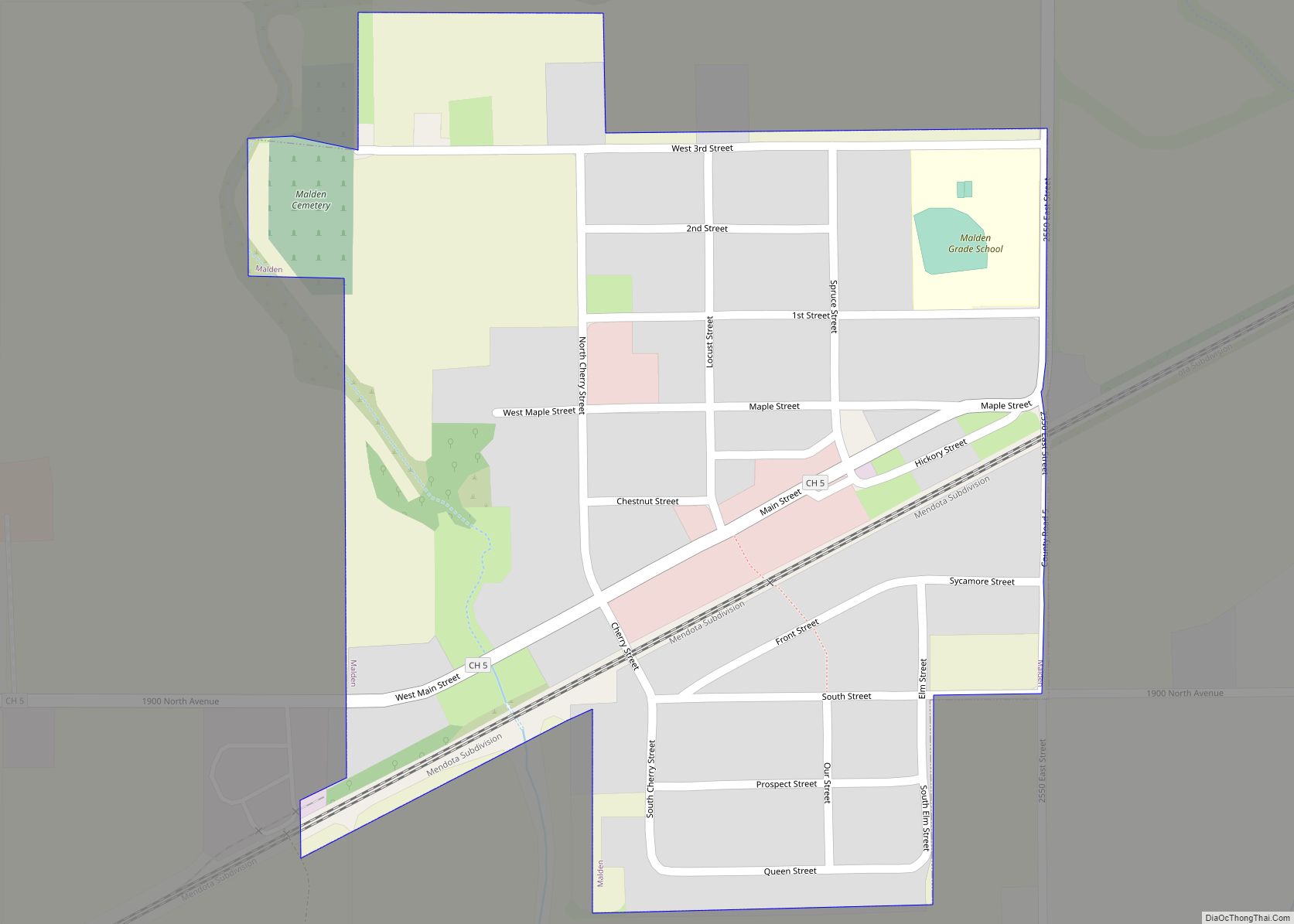 Map of Malden village