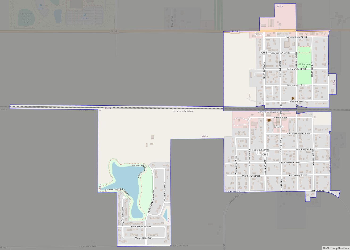 Map of Malta village, Illinois