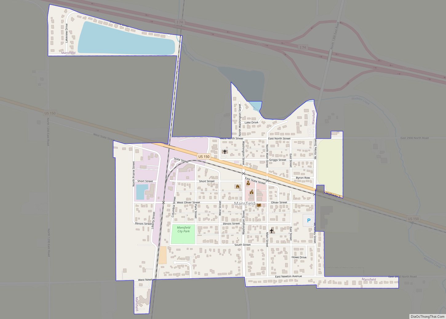 Map of Mansfield village, Illinois