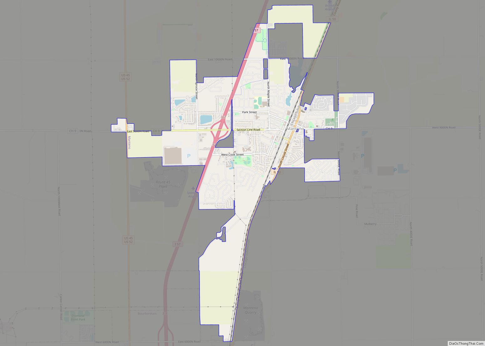 Map of Manteno village