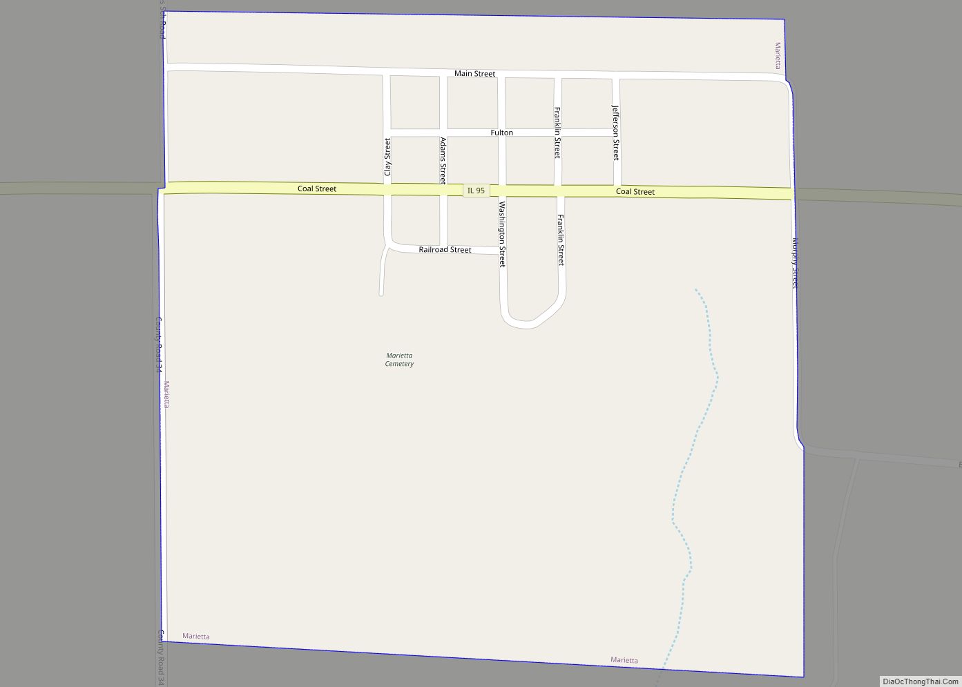 Map of Marietta village, Illinois