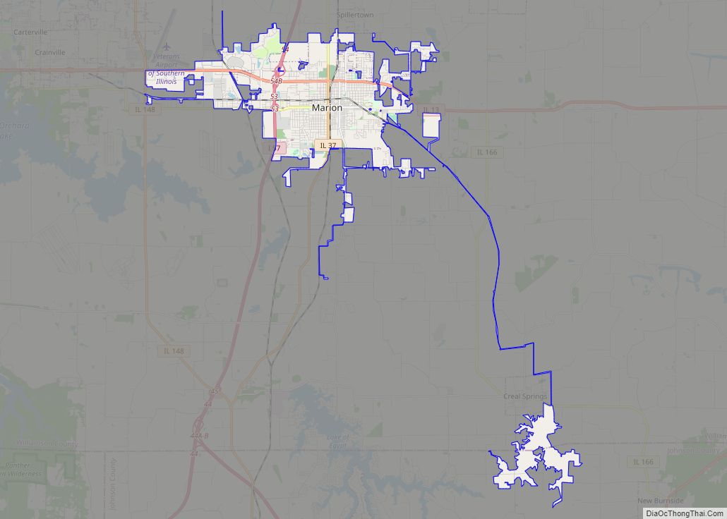 Map of Marion city, Illinois