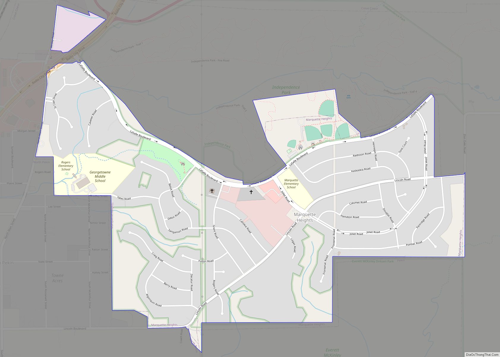 Map of Marquette Heights city