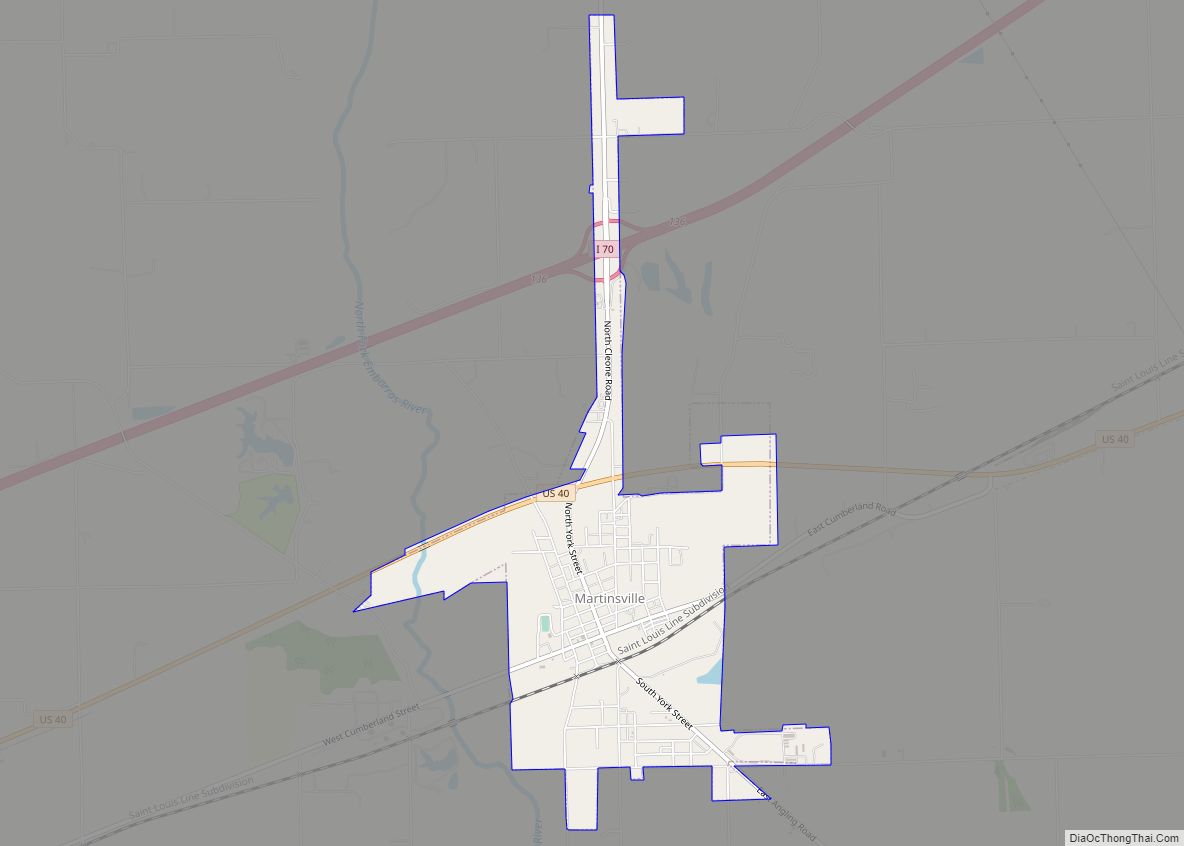 Map of Martinsville city