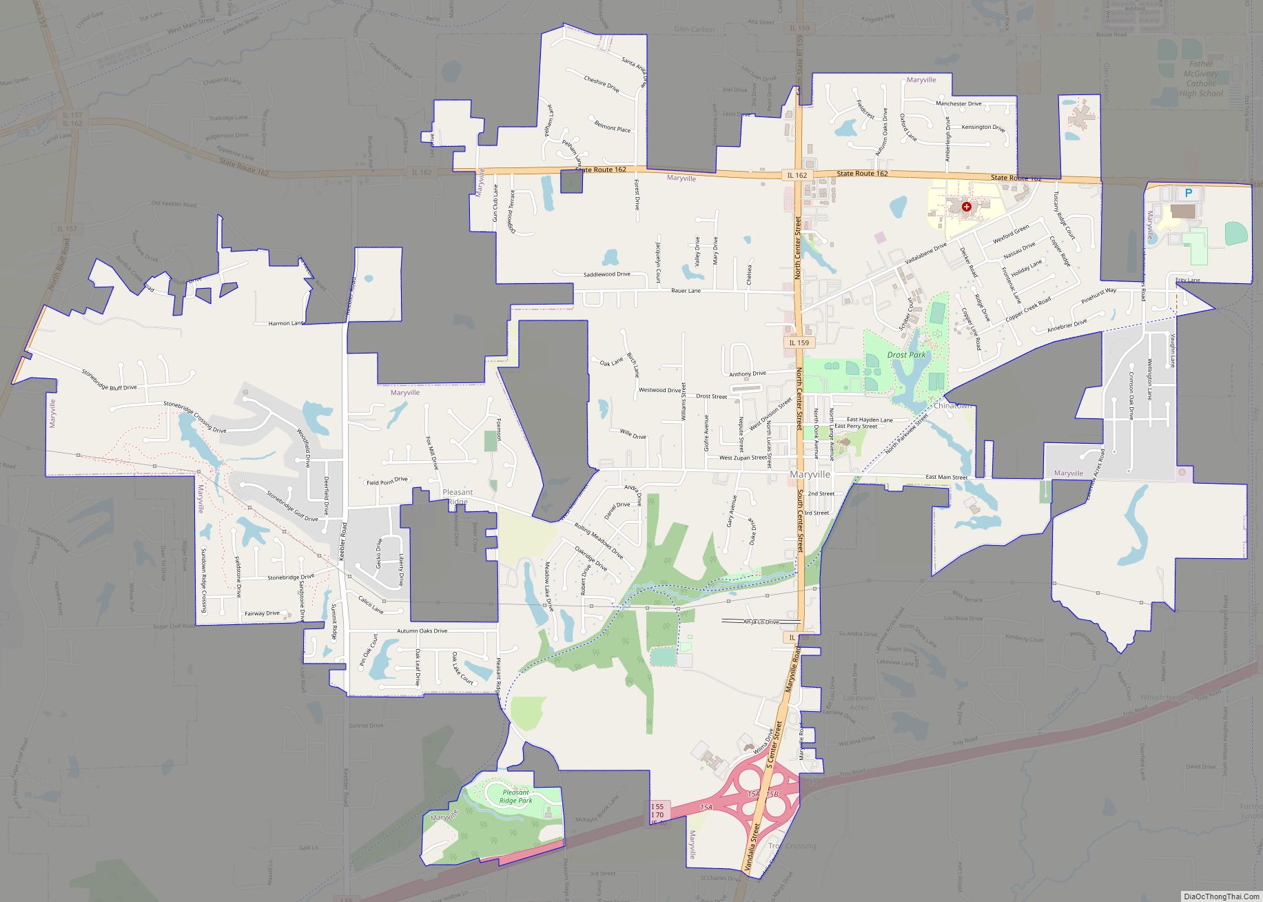 Map of Maryville village