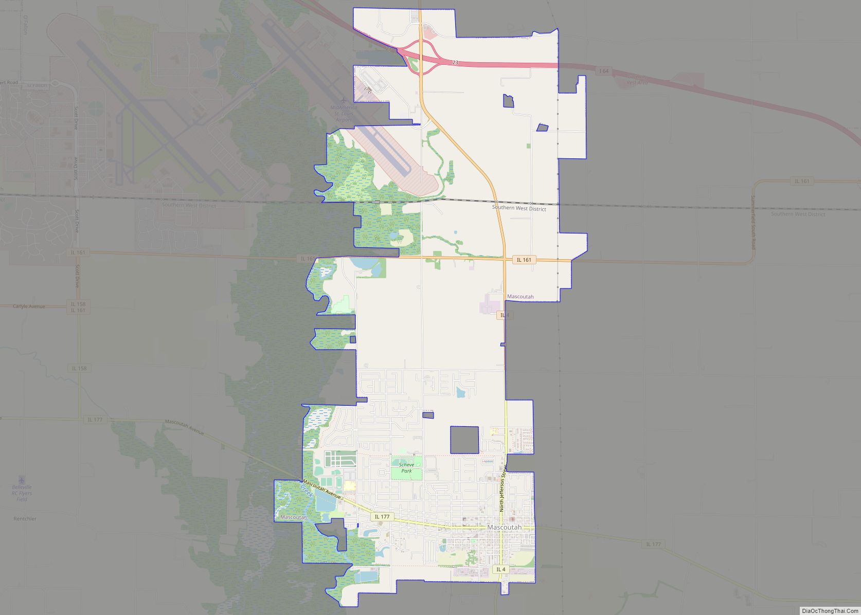 Map of Mascoutah city