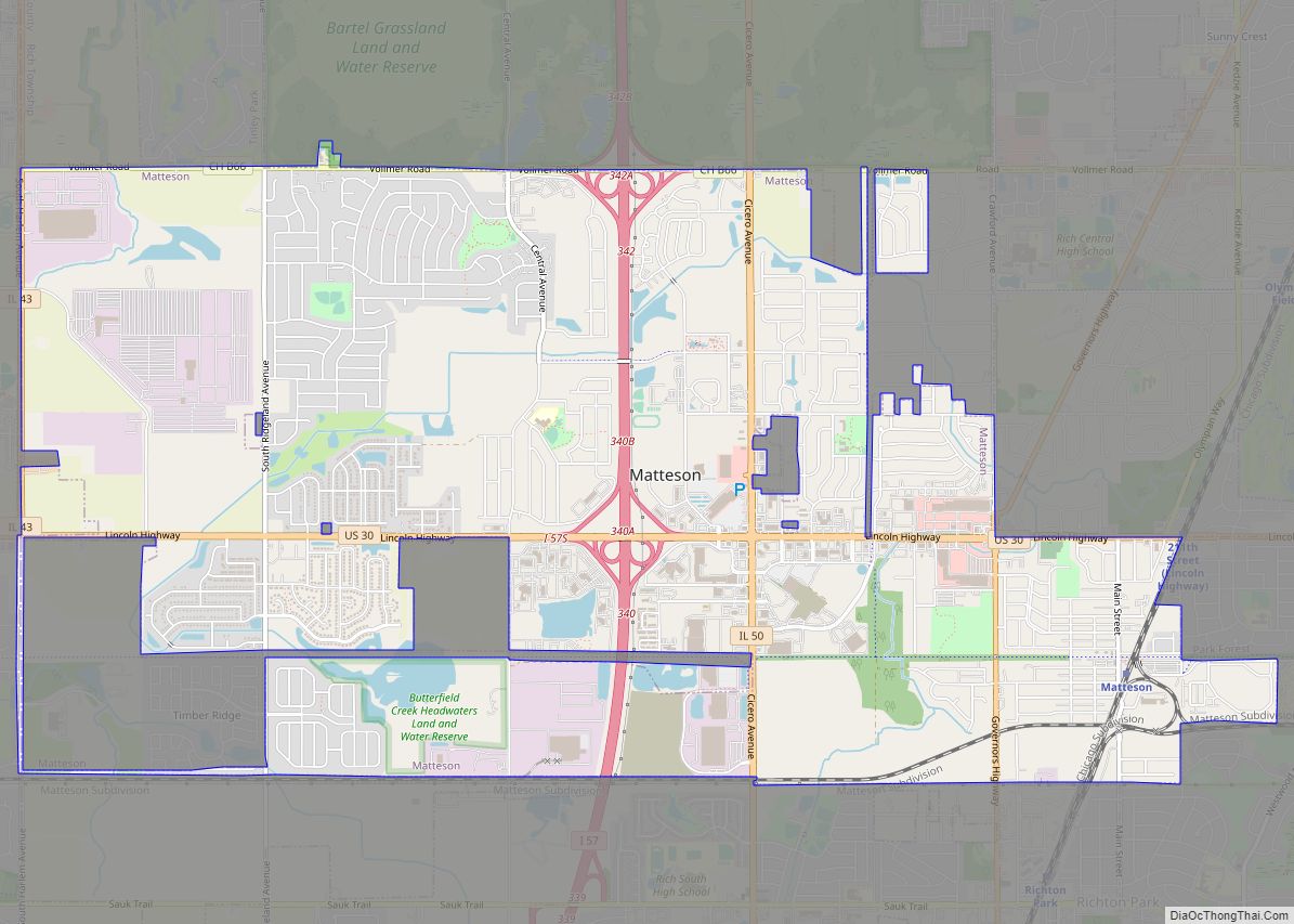 Map of Matteson village