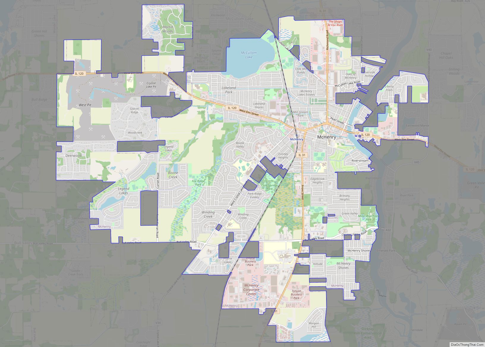 Map of McHenry city